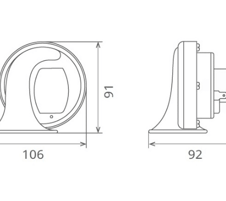 Claxon Electromagnetic 12V 6A Ton Inalt