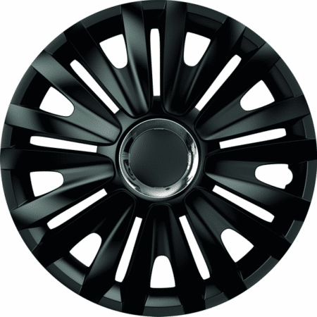 Set Capace Roti 14` Negre Cu Inel Cromat Royal
