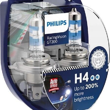 Set 2 Becuri Far H4 60/55W 12V Racing Vision Gt200 Philips