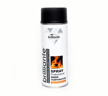 Vopsea Spray Temperaturi Inalte (Negru) 400Ml Brilliante