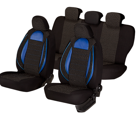 Set Huse Scaun Racing Negru - Albastru