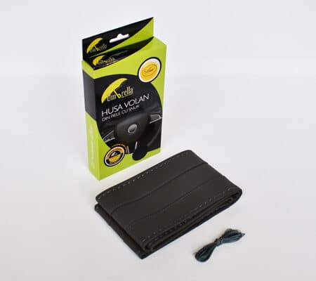 Husa Volan Piele Ecologica Cu Snur- Gri 36-39 Cm