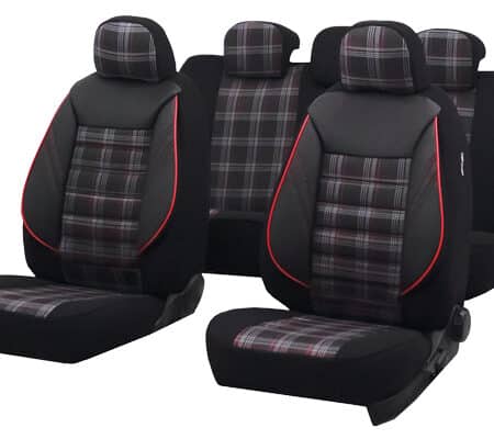 Set Huse Scaun Sport Negru-Rosu