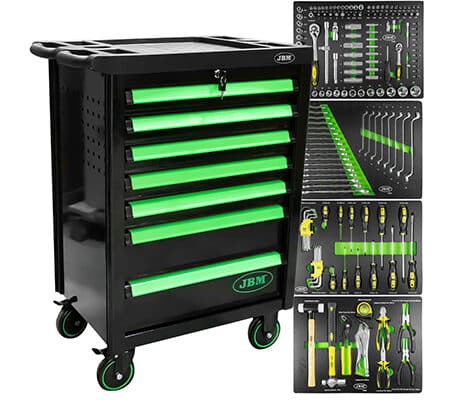 Banc De Scule 7 Sertare Verde Echipat 172Buc Jbm