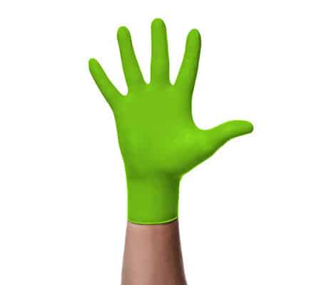 Manusi Din Nitril Culoare Verde Structura Diamantata M Set 50Buc