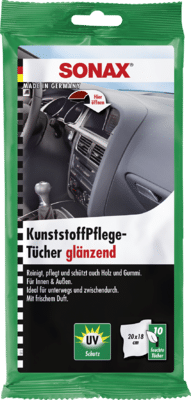Servetele Umede Auto Pentru Suprafetele Din Plastic, Cu Efect Lucios, Set 10 Buc Sonax