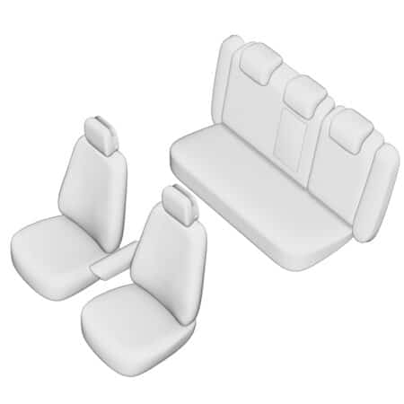 Set Huse Scaun Umbrella Pentru Audi A-4 (B8) 2009-2016 (Bancheta Fractionata) Cu Tetiere Fata Partial Plastic. Tetiere Spate In Forma De L