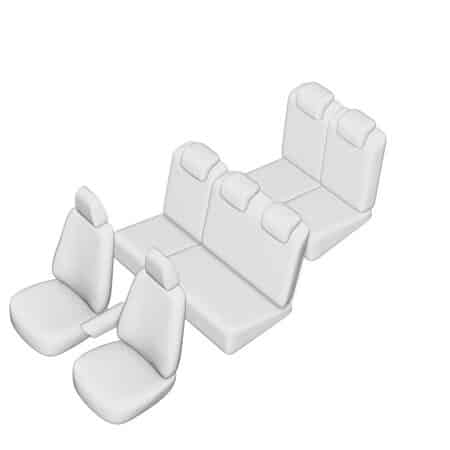 Set Huse Scaun Umbrella Pentru Dacia Lodgy 7 Locuri 2013- (Bancheta Fractionata) Tip 1 Cu Tetiere Spate In Forma De L