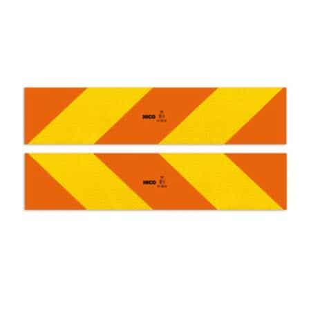 Set 2 Autocolante Reflectorizante Galben/Rosu Fluorescent 565X132 Mm Hico