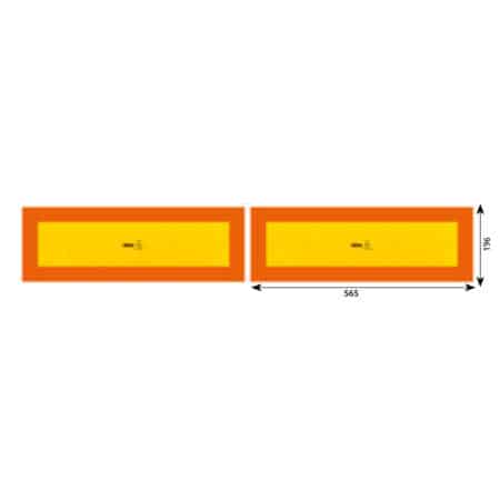 Set 2 Placute Reflectorizante Galben/Rosu Fluorescent 565X196 Mm Aluminiu Rf 70.01Shico