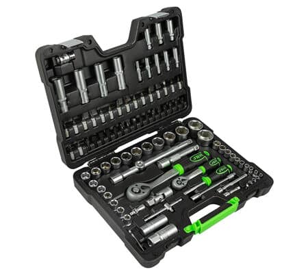 Trusa De Tubulare Hexagonale Cu 94 Piese Cu Clicheti 1/2 Si 1/4 Jbm