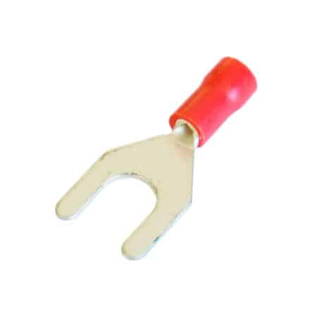 Set 100 Papuci Electrici Terminali Tip Furca Izolati 3.2Mm