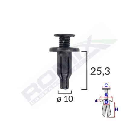 Clips Fixare Pentru Honda/Hyundai/Lexus/Toyota/Kia - Fixare Masca Fata - Negru Set 10 Buc