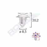 Clips Tapiterie Pentru Ford/Mini/Volvo/Mercedes 8.5X20.2Mm - Alb Set 10 Buc 1 34369.jpg