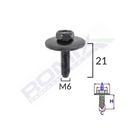 Surub Fixare Elemente Exterior Pentru Renault 6X21Mm Set 5 Buc