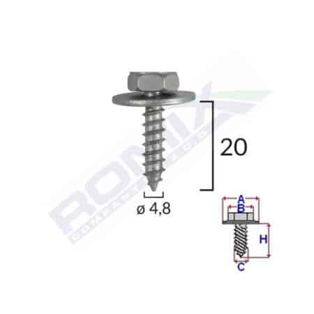 Surub Fixare Elemente Motor Pentru Toyota 4.8X20Mm Set 10 Buc