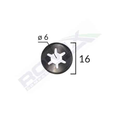 Saiba Fixare Tapiterie Universal - Negru - 16Mm Set 25 Buc