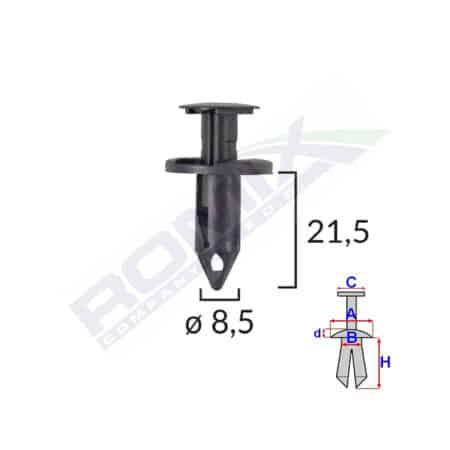 Clips Fixare Pentru Audi/Seat/Vw/Mazda/Nissan 8.5X21.5Mm - Negru Set 10 Buc