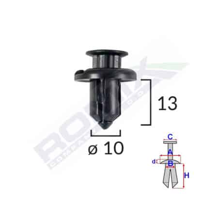Clips Fixare Bara Fata Pentru Honda/Mitsubishi 10X13Mm - Negru Set 5 Buc