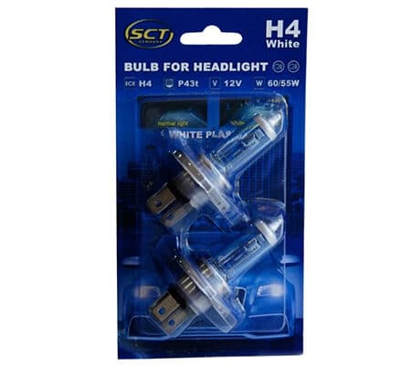 Set 2 Becuri Far H4 12V 60/55W P43T White Sct