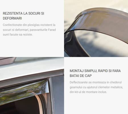 Set Deflectoare Aer Fata Farad Pentru Volkswagen Transporter T5 (2003-2014)  T6 (2014-)