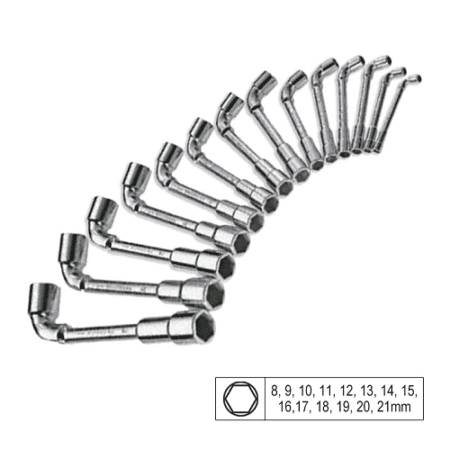 Set De 14 Chei Tubulare Cu Cot Tip `L`