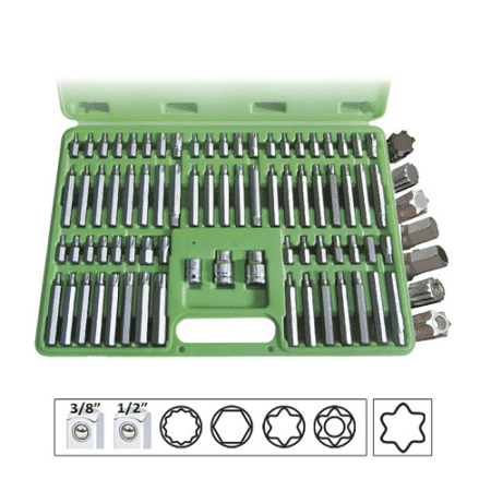 Trusa Speciala Capete Surubelnita 74 Piese Pt. Suruburi Ribe. 12 Fete. Torx. Torx Inv.. Hexagonal Jbm