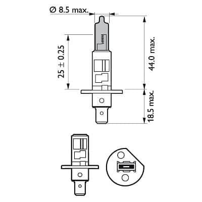 Set 2 Becuri Far H1/W5W P14.5S 55W 12V White Vision Ultra Philips