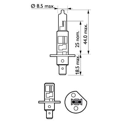 Set 2 Becuri Far H1 55W 12V Long Life Ecovision Philips