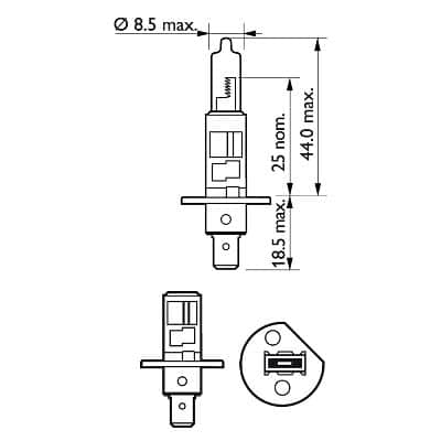 Set 2 Becuri Far H1 55W 12V Vision Plus Philips