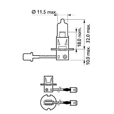 Bec Proiector H3 12V Vision (Blister) Philips