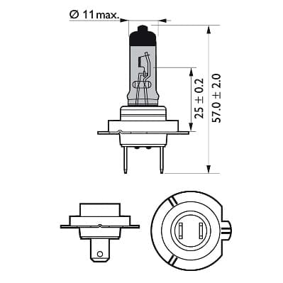 Set 2 Becuri Far H7/W5W Px26D 55W 12V White Vision Ultra Philips