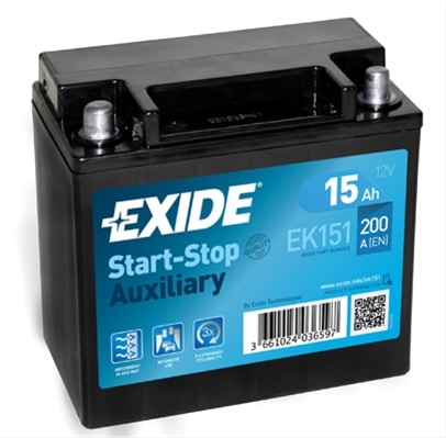 Acumulator Agm Auxiliary 15Ah 200A 150X 90X145 +Stg Exide Jaguar