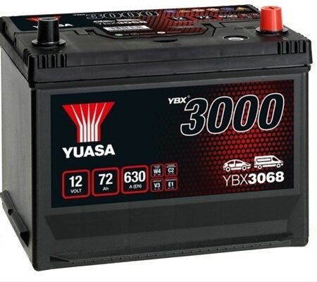 Acumulator Yuasa 3000 Asia 12V 72Ah 630A 269X174X223 +Dr Hyundai