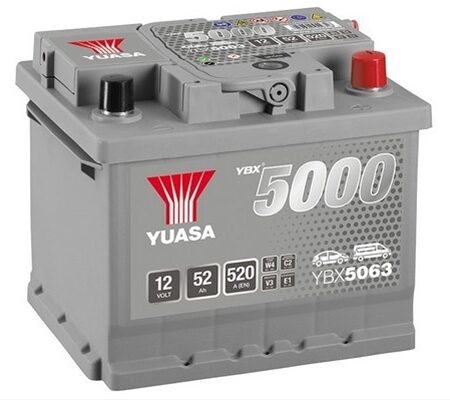 Acumulator Yuasa 5000 Silver 12V 52Ah 520A 208X175X175 +Dr Opel