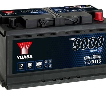 Acumulator Yuasa 9000 Agm 12V 80Ah 800A 317X175X190 +Dr Audi