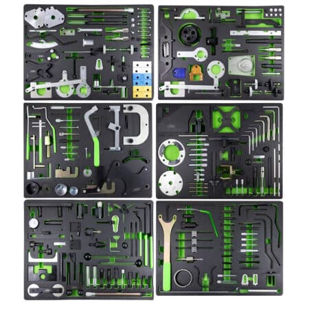 DULAP CU 7 SERTARE, VERDE, CU SET DE INSTRUMENTE PENTRU SINCRONIZARE MOTOR