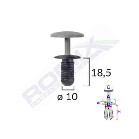 CLIPS FIXARE PENTRU FORD - 10X18.5MM - NEGRU SET 10 BUC